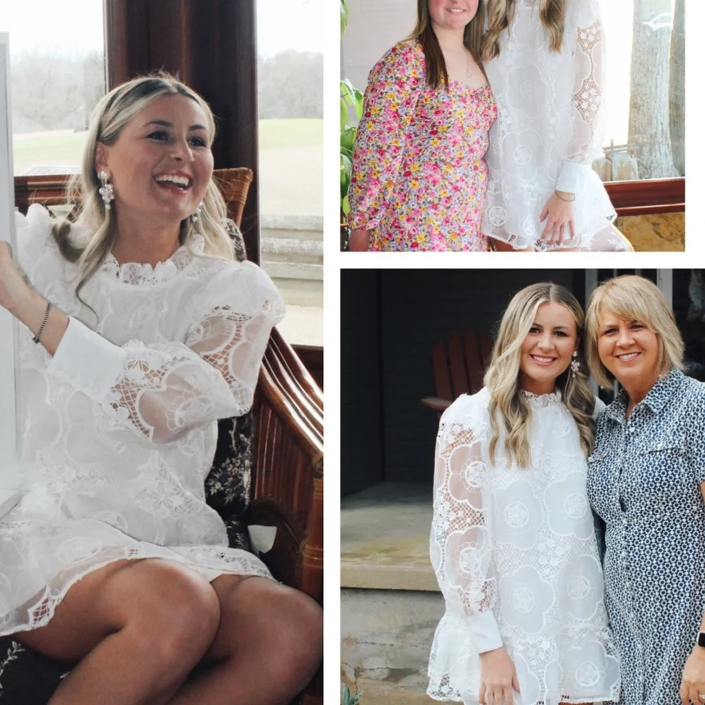 Karlie size M white king sleeve lace mini dress - Picture 1 of 1